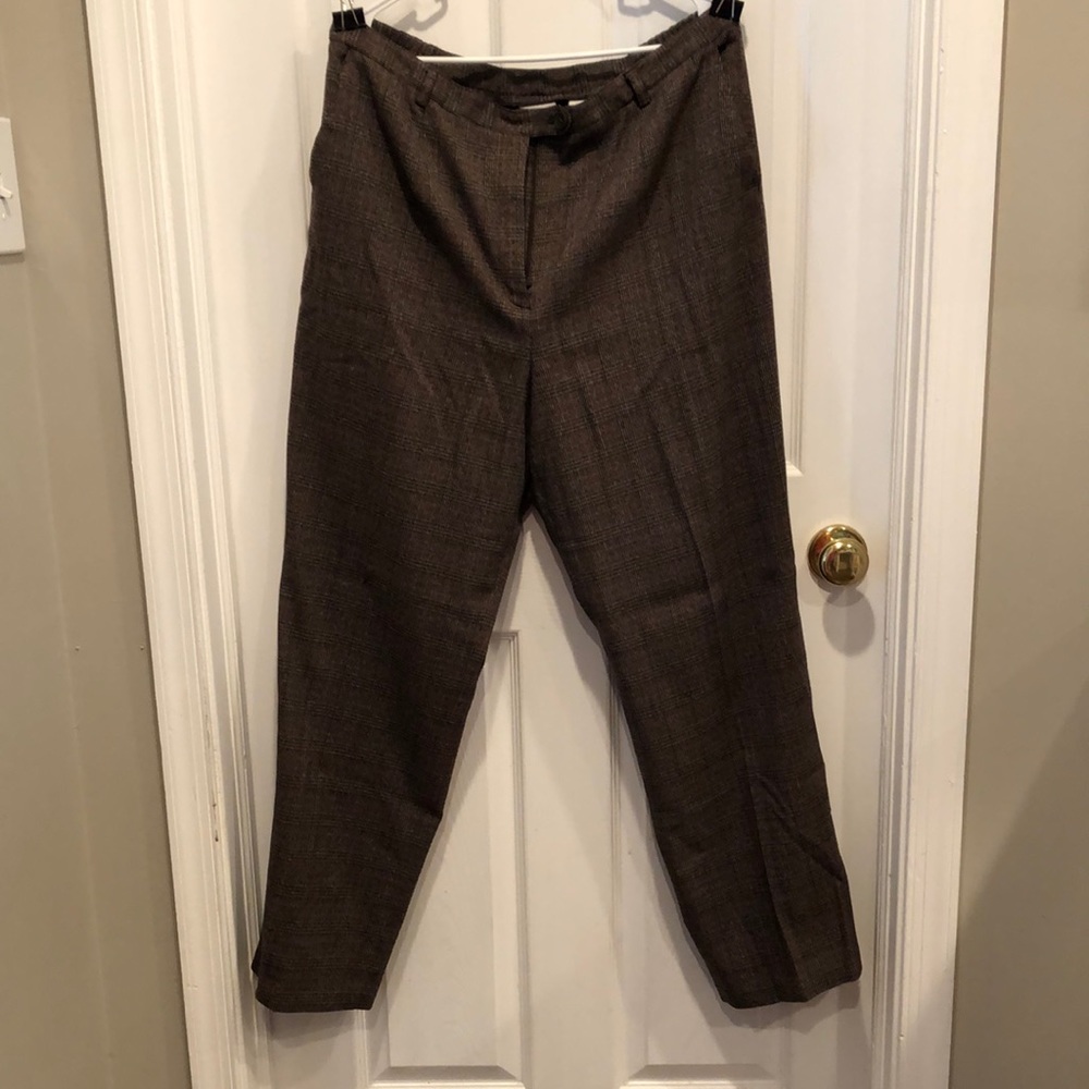 Brown Plaid Dress Pants Size 18